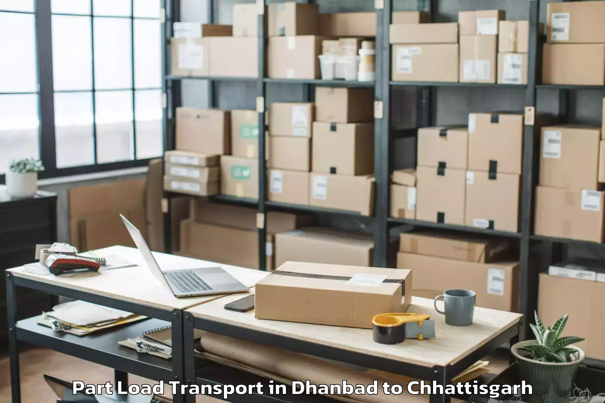 Easy Dhanbad to Bastar Part Load Transport Booking